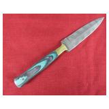 Green Wood Handle Steel Knife