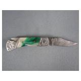 Colorful Handle Damascus Pocket Knife