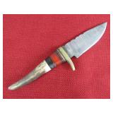 Stag Horn Handle Damascus Steel Hunting Knife