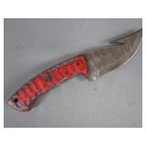 Damascus Steel Hunting Knife with Gut Hook
