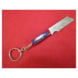 Red and Blue Wood Handle Mini Knife
