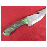 Green, Brown Handle Hunting Knife