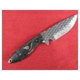 Black Marble Handle Fixed-blade Knife