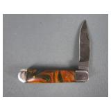 Green and Brown Handle Pocket Knife