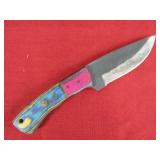 Green and Purple Wood Handle Rasp Knife