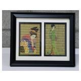 Hand Painted Geisha Wall Art