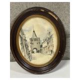 Vtg. Oval Framed Photo