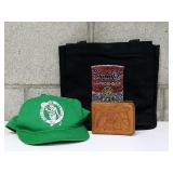 Celtics Hat, Tooled Leather Wallet, Tomato Soup