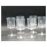 MCM Etched Monogram Stemmed Goblets