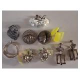 Variety of vintage Earrings and collectible brooch
