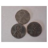 1943 Steel Pennies x 3