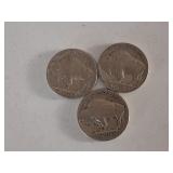 Buffalo Nickels x 3 1937, ?