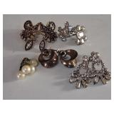 Beautiful Vintage Earrings1 Pair Marked Sterling