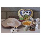 Vintage Cow Jello Mld, Pear Serving Platter and mo
