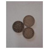 1899, 1900, 1902 V Nickles