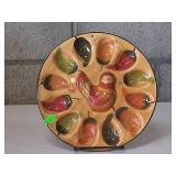 Vintage Deviled Egg Plate Handpainted