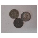 1943 Steel Pennies x 3