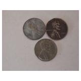1943 Steel Pennies x 3