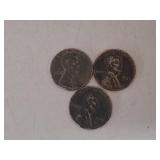 1943 Steel Pennies x 3