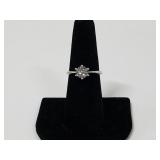 Round Cut Moissanite Ring marked 925