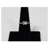 Elegant Princess Cut Moissanite Ring marked 925