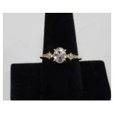 Oval Cut Diamond Ring Gold tone Setting