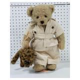 Vtg. Handmade Jointed Bear with Artist Tag