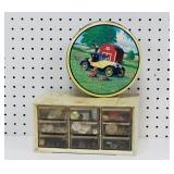 Tin Container-Storage Filled w/Vtg. Buttons