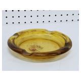 MCM Round Amber Glass Ashtray