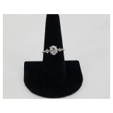 Oval Cut Diamond Ring with Diamond Accents