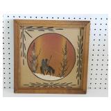 Vintage Framed Navajo Sand Painting