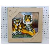 Muddy Waters Handcrafted Tiger Art Tile