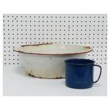 Enamelware Bowl and Mug AS IS