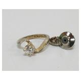 Diamond Solitaire Ring in Gold Tone Setting