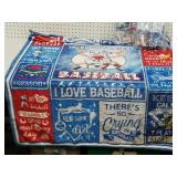 Three Baseball Throw Blankets