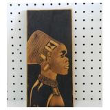 Vtg. Zulu Wood Burned Art-Signed