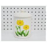 Vintage Otagiri Ceramic Canister w/Daisy Flowers