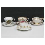 Variety of Vintage Collectible Teacups w/Saucers