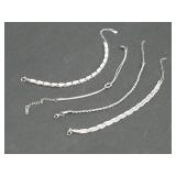 Silver Bracelets x 4 some marked 925