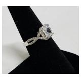 Beautiful Halo Princess Cut Moissanite Ring