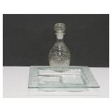 Vintage Decanter and Glass Tray