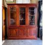 Contemporary Glass Front Breakfront Bookcase Cabin