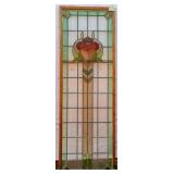 MONUMENTAL FRENCH ART NOUVEAU STAINED GLASS DOOR