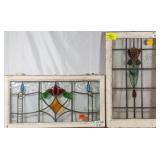 TWO ANTIQUE CONTINENTAL STAINED GLASS PANELS