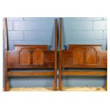 TWO AMERICAN MAHOGANY TWIN POSTER HEADBOARDS