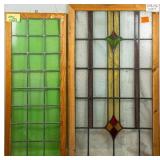 TWO ANTIQUE FRENCH STAINED GLASS PANELS