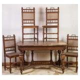 FRENCH OAK WINE TASTING TABLE & 4 CHAIRS