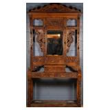 ENGLISH CARVED OAK HALL TREE