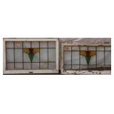 TWO ENGLISH STAINED GLASS PANELS