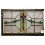 FRENCH ART NOUVEAU STAINED GLASS PANEL